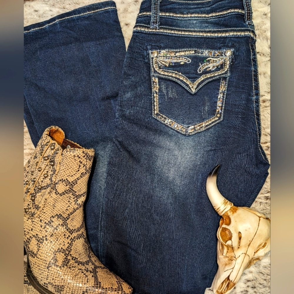 ✨NWOT Grace in LA Easy Fit Women's Mist Boot Cut Jeans✨